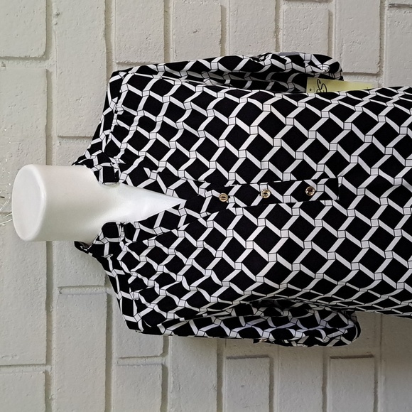 Per Seption Concept Black/White  Business Casual Blouse. Size Small NWT - Picture 2 of 9